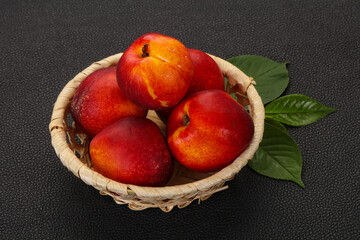 Sweet tasty ripe few nectarines