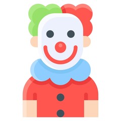 Clown costume icon, Halloween costume party