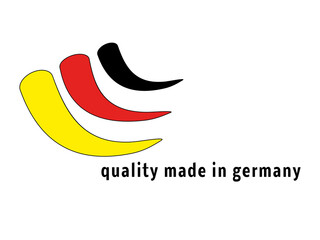 Quality Made in Germany isolated on white background