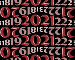 The Seamless red background with numbers.