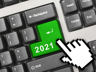 Computer keyboard with 2021 key