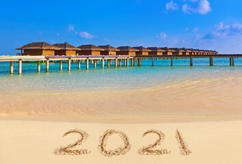 Numbers 2021 on beach