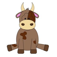 
cartoon cow isolated on a white background