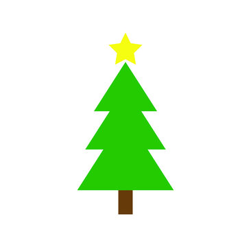 Christmas tree icon symbol shape. Xmas spruce logo sign silhouette. Vector illustration image. Isolated on white background.