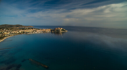 Aerial view of Calvi, Corsica, France