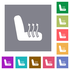 Car seat heating square flat icons