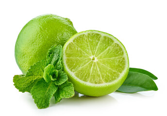 lime and mint leaves