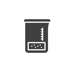 Medical measuring cup vector icon. filled flat sign for mobile concept and web design. Laboratory measuring cup glyph icon. Symbol, logo illustration. Vector graphics