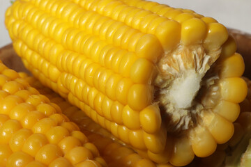 Cooked corn,  healthy vegan snack
