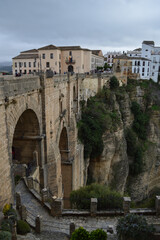 Cliffs, Bridge and Andalusian Houses in Ronda, Spain