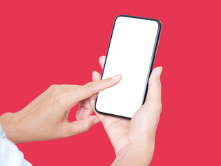 Close up of woman using smartphone