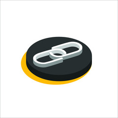 Chain Link Connection 3d isometric icon vector illustration