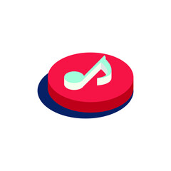 Music Symbol 3d isometric icon vector illustration