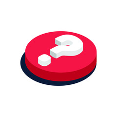 Sign of Interrogation Question Mark 3d isometric icon vector illustration