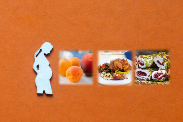 Pregnant woman nutrition menu. Concept