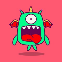 kawaii doodle cartoon monster designs for wallpaper, stickers, coloring books, pins, emblems, logos and more