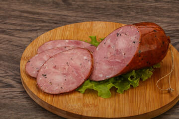 Smoked ham sausage with spices