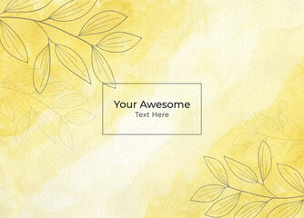 Hand painted abstract yellow watercolor texture background design