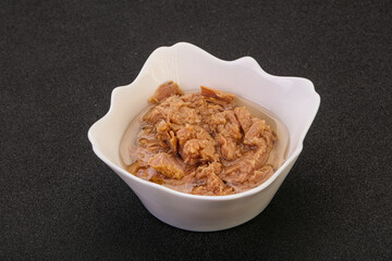 Canned tuna fillet for salad
