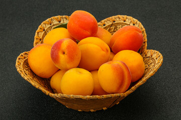Fresh ripe sweet few apricots