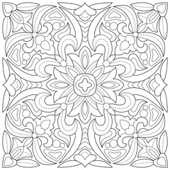 Patterns black and white illustration for coloring