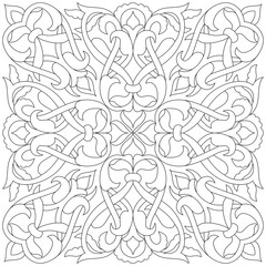 Patterns black and white illustration for coloring