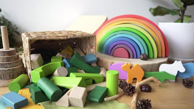 Wooden toys collection, natural, open ended, Waldorf, Montessori education
