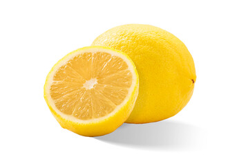lemon and half isolated on white