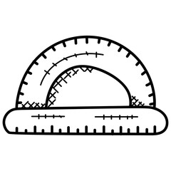 
A measuring instrument, protractor or degree tool

