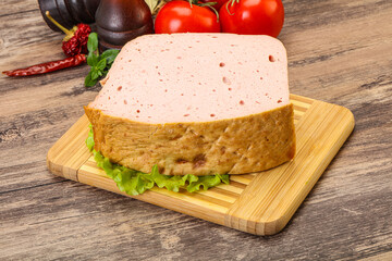Homemade baked traditional meat loaf
