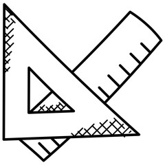 A set square with scale concept of geometrical science study
