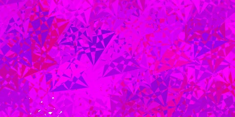 Dark purple, pink vector texture with random triangles.