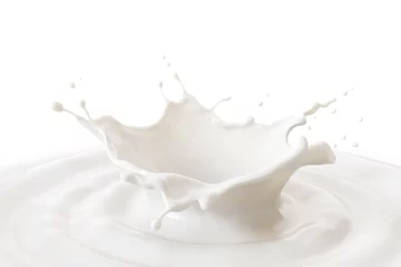 Rolgordijnen Milk splashing and pouring © Anusorn