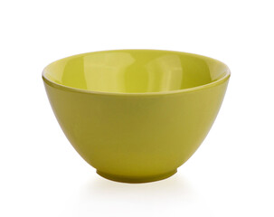 Yellow bowl isolated on white background