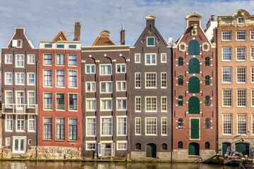 Obraz premium Typical houses in Amsterdam, The Netherlands