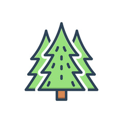 Fototapeta premium Color illustration icon for pine