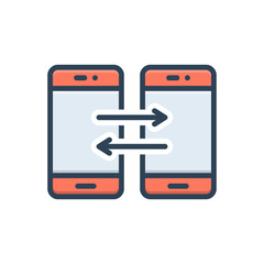 Color illustration icon for share