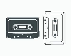 Cassette Symbol Icon For Pint and web vector file