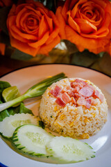 fried rice pork and bacon