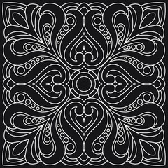 Patterns black and white illustration for coloring
