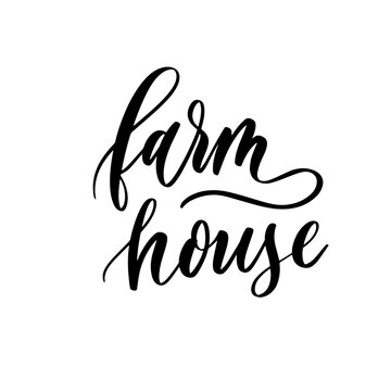 Farm house - vector calligraphic inscription with smooth lines for the names and logos of firms,labels and design shops and your business.