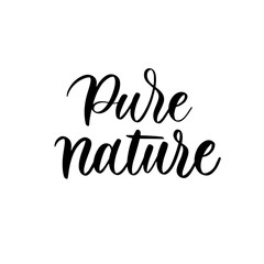 Obraz premium Pure nature hand lettering eco label sticker.