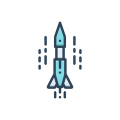 Color illustration icon for missile