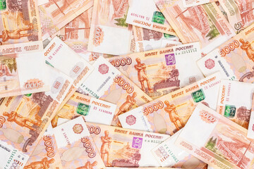 Fototapeta premium background of banknotes, Russian rubles