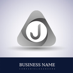logo letter J rounded in the triangle shape, Vector design template elements for your Business or company identity.