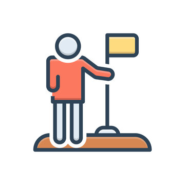 recommend clip art: Color illustration icon for citizen