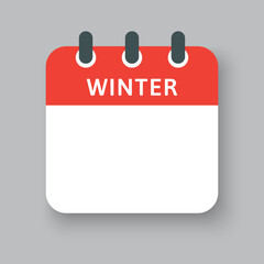 Vector square icon page calendar - season winter