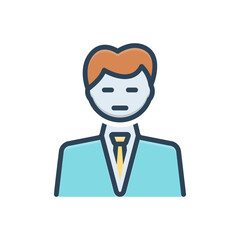 Color illustration icon for professor