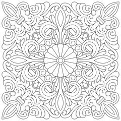 Patterns black and white illustration for coloring
