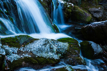 Winter in Llobregat river waterfall, Barcelona, Pyrenees, Spain